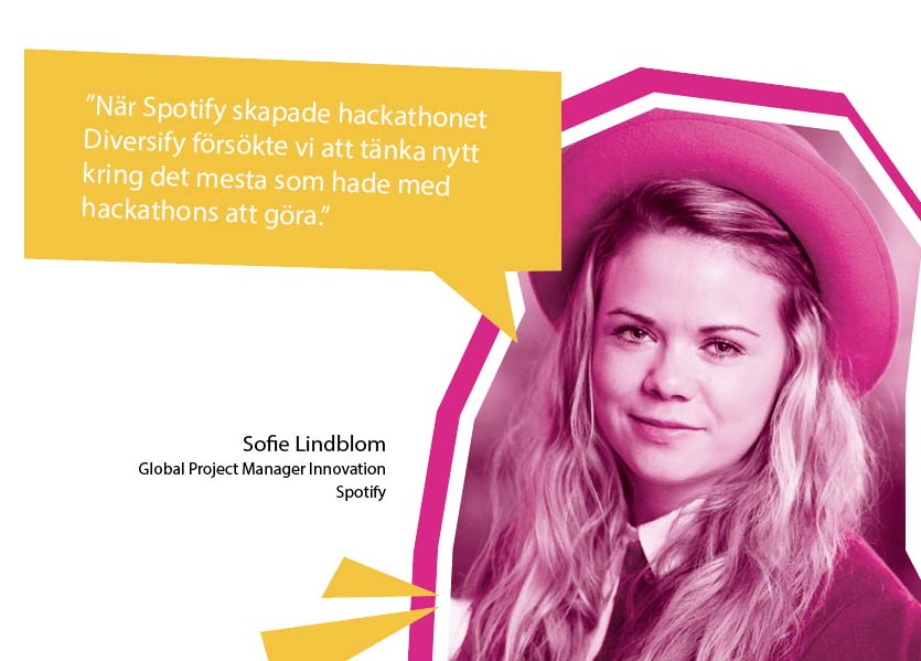 En illustration och ett foto på Sofie Lindblom på Spotify.